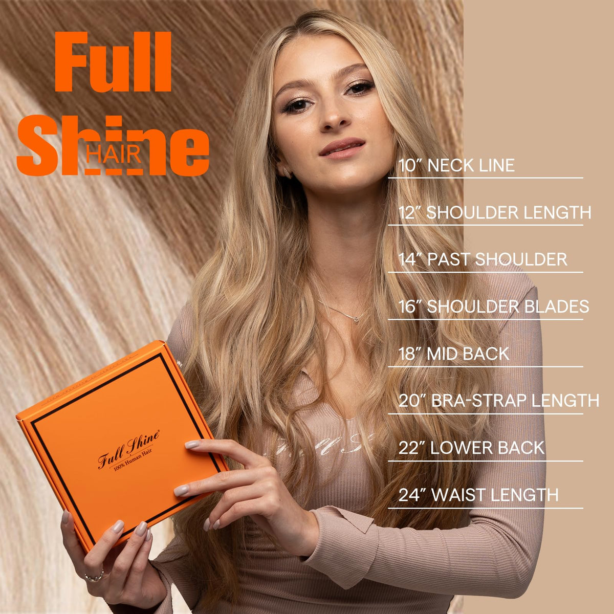 Full Shine Tape In Hair Extensions in different lengths
