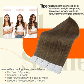 Full Shine Tape In Hair Extensions in natural light