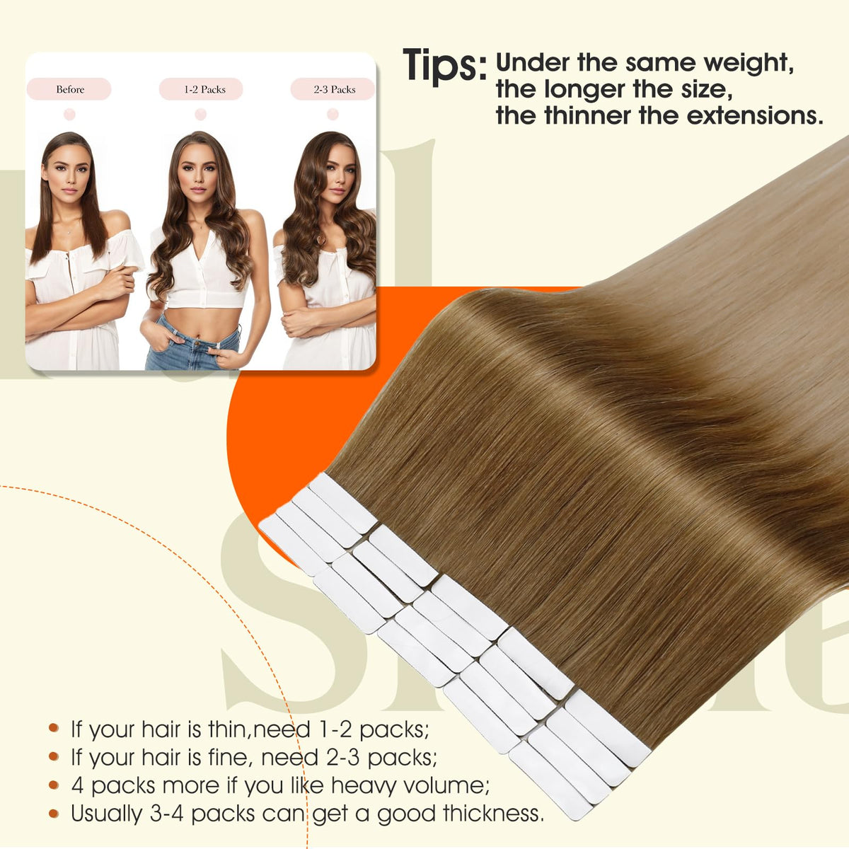 Full Shine Tape in Hair Extensions in natural light