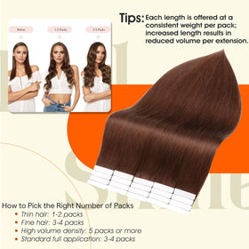Full Shine Tape In Hair Extensions in packaging