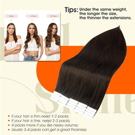 Full Shine Tape in Hair Extensions in use on a model