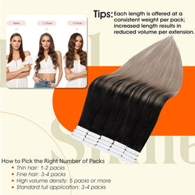 Full Shine Tape In Hair Extensions in use, styled hair
