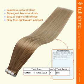 Full Shine Tape in Hair Extensions packaged with installation guide