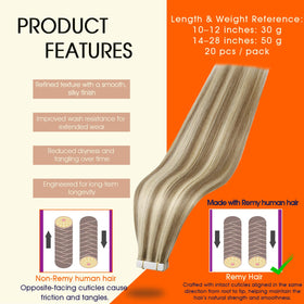 Full Shine Tape In Hair Extensions packaging