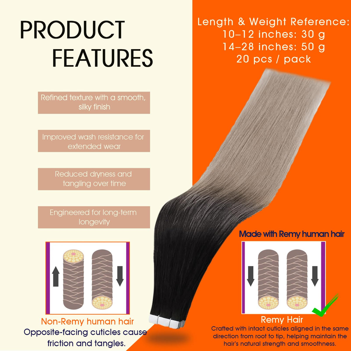 Full Shine Tape In Hair Extensions packaging