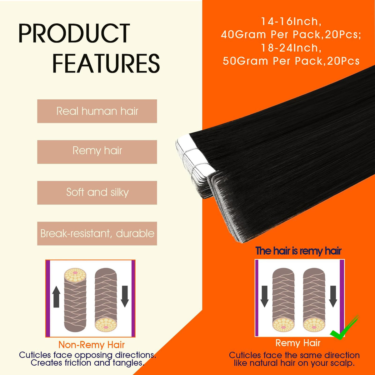 Full Shine Tape In Hair Extensions packaging