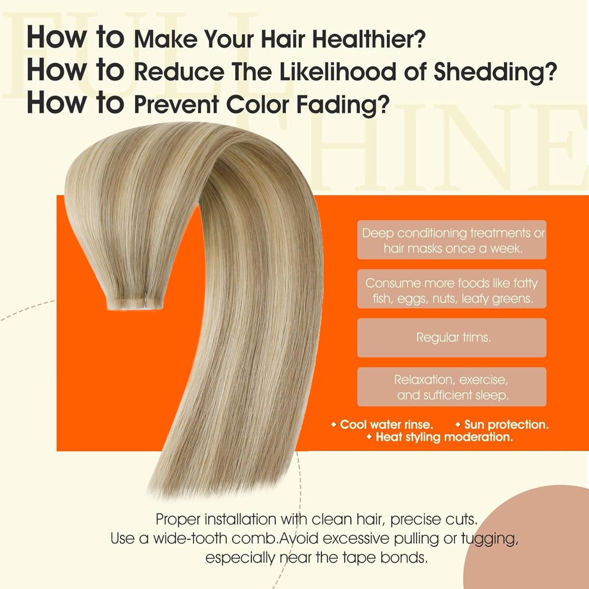 Full Shine Tape In Hair Extensions packaging