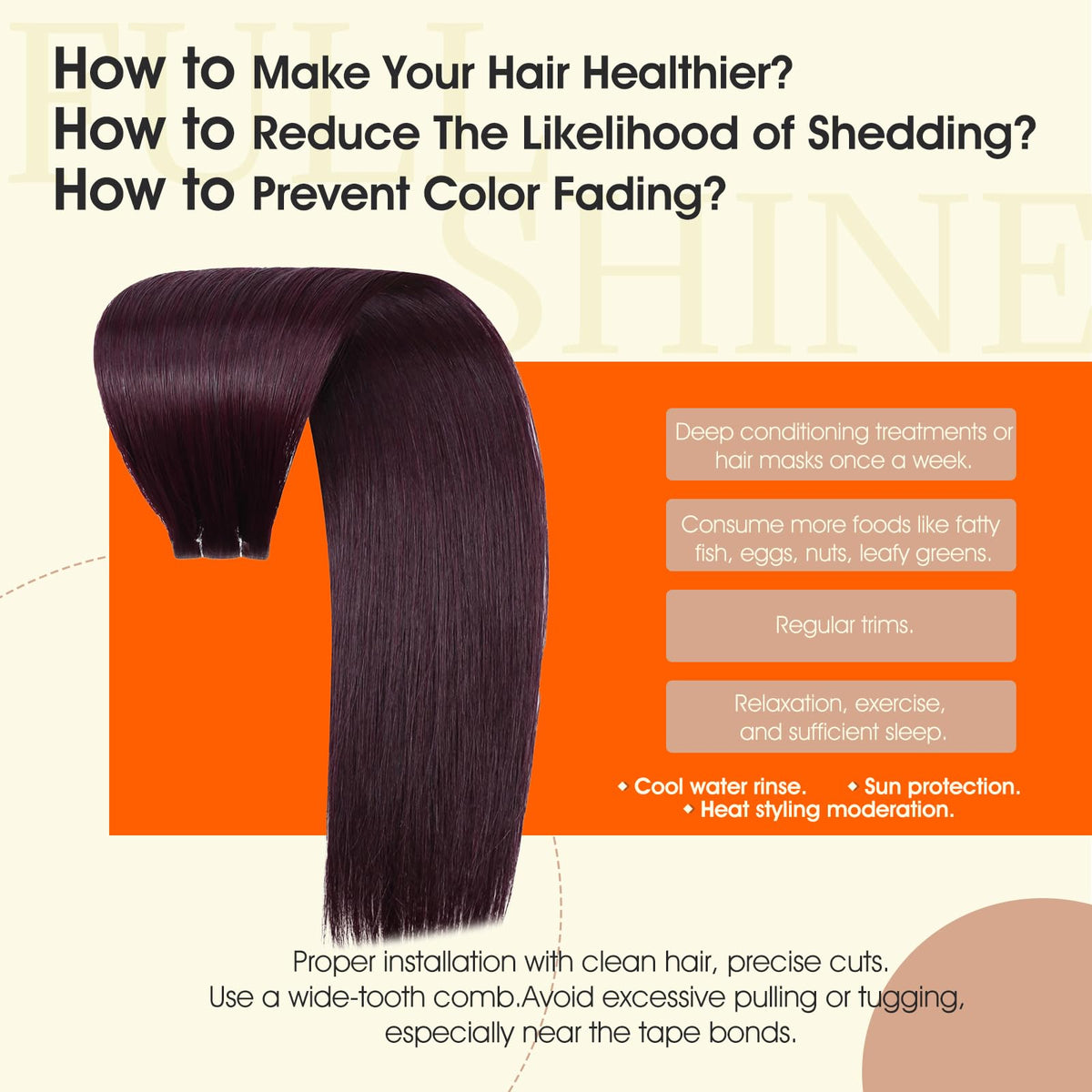 Full Shine Tape in Hair Extensions packaging