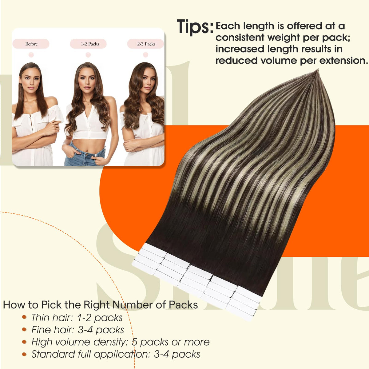Full Shine Tape In Hair Extensions packaging