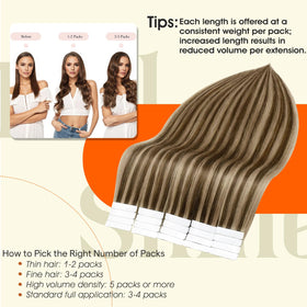 Full Shine Tape In Hair Extensions packaging back view