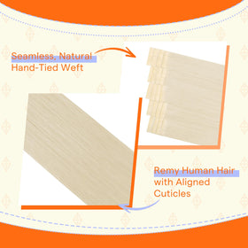 Full Shine Tape In Hair Extensions Platinum Blonde in packaging