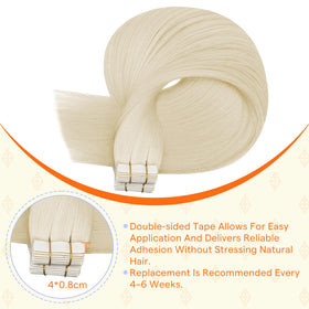 Full Shine Tape In Hair Extensions Platinum Blonde lifestyle scene