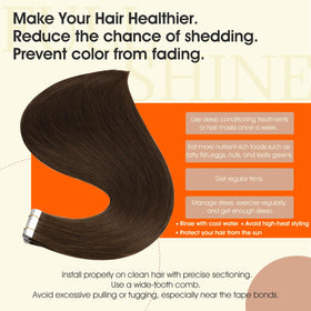 Full Shine Tape In Hair Extensions showing installation method
