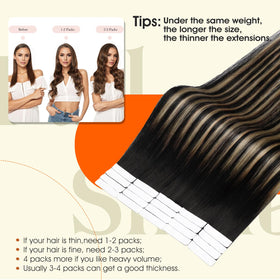 Full Shine Tape in Hair Extensions side view