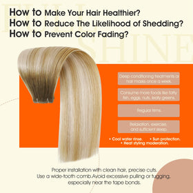 Full Shine Tape In Hair Extensions styled in hair