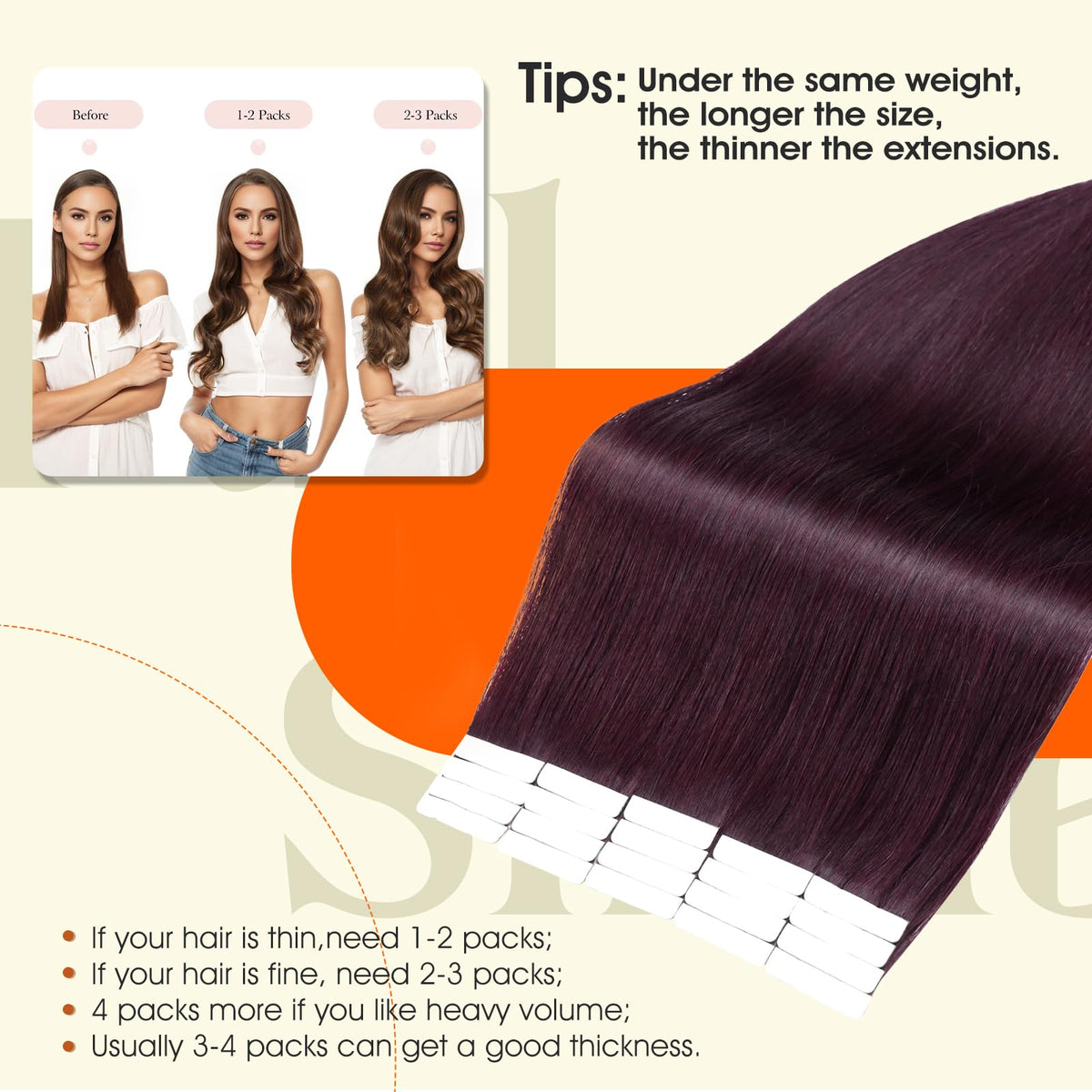Full Shine Tape in Hair Extensions styled in hair