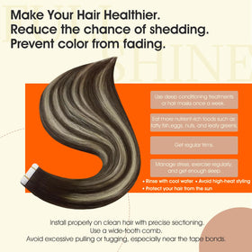 Full Shine Tape In Hair Extensions styled in soft waves