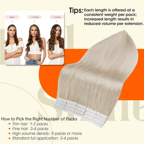 Full Shine Tape In Hair Extensions styled in soft waves