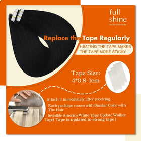 Full Shine Tape in Hair Extensions styled in soft waves