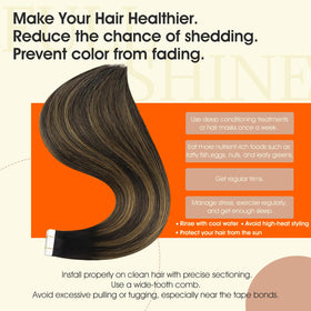 Full Shine Tape In Hair Extensions styled in soft waves