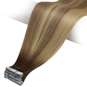 Full Shine Tape in Hair Extensions with styling tools