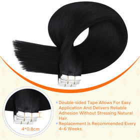 Full Shine Tape Weft Hair Extensions in packaging