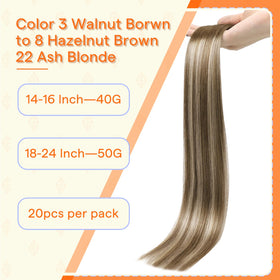 Full Shine Tape Weft Hair Extensions packaging and contents