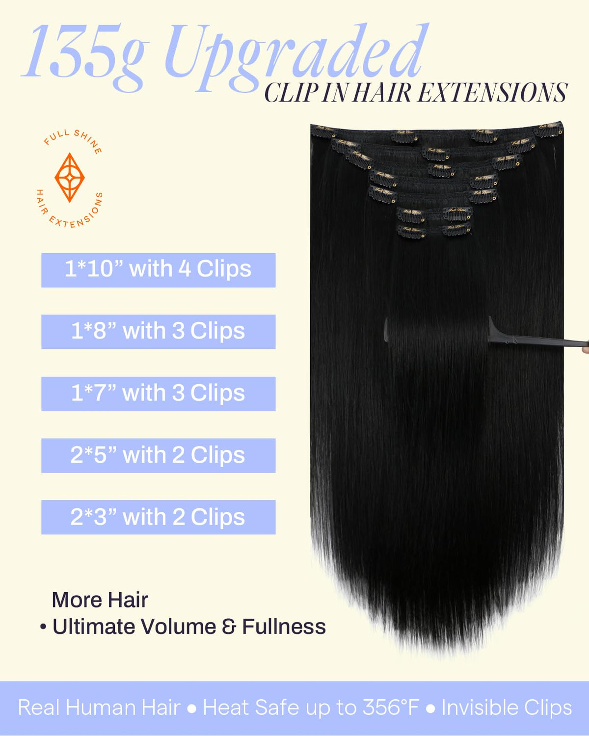 Full Shine Thick Clip-Ins in packaging