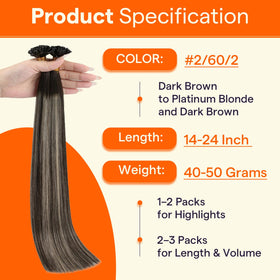 Full Shine U Tip Extensions styled in hair