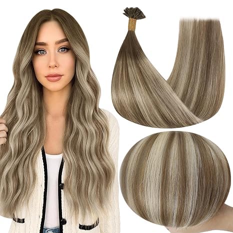 Full Shine U Tip Hair Extensions Balayage 22 inches front view