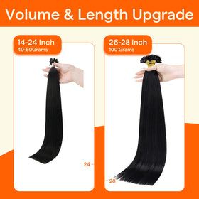Full Shine U Tip Hair Extensions displayed with natural light
