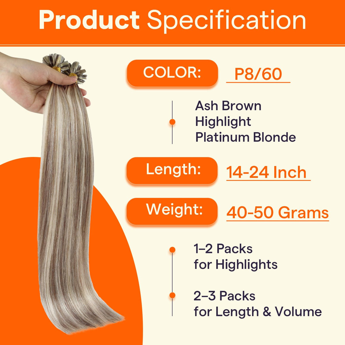 Full Shine U Tip Hair Extensions displayed with styling tools