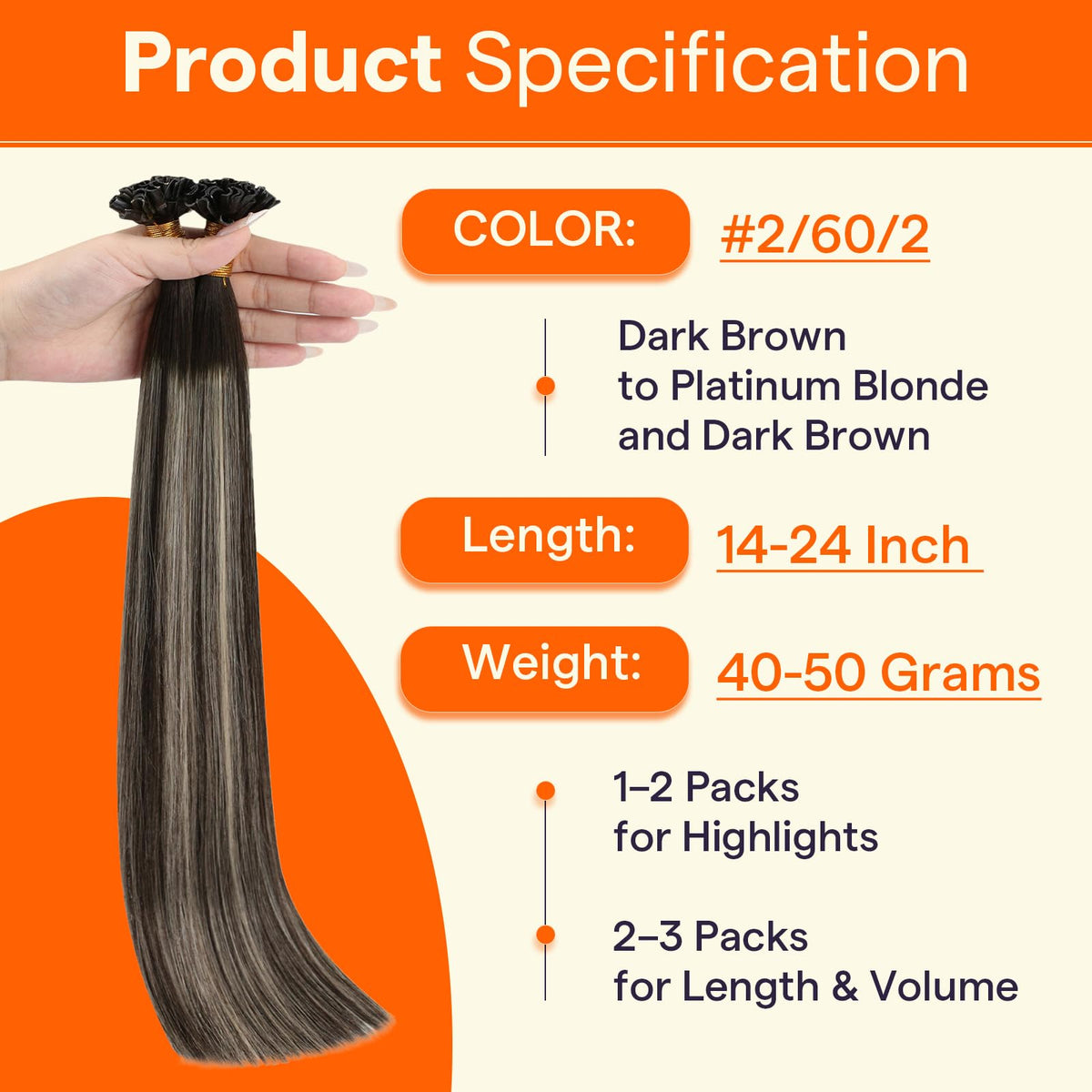 Full Shine U Tip Hair Extensions in natural light