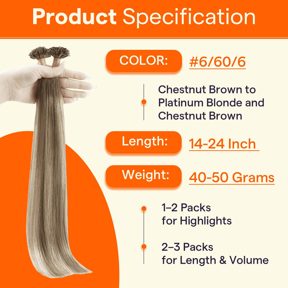 Full Shine U Tip Hair Extensions in packaging
