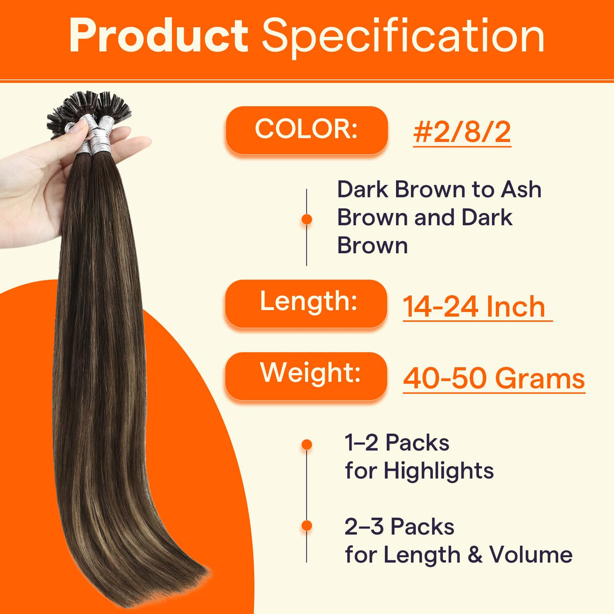 Full Shine U Tip Hair Extensions styled in a ponytail