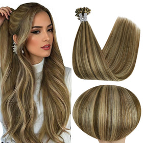 Full Shine U Tip Human Hair Extensions 14 Inch front view
