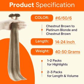 Full Shine U Tip Remy Hair Extensions displayed with natural light
