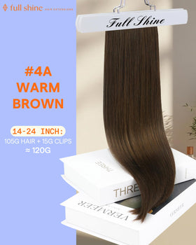 Full Shine Warm Brown Clip In Extensions packaging