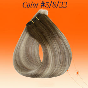 Full Shine Weft Extensions 22 inch balayage brown packaging