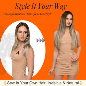Full Shine Weft Extensions 22 inch brown color variation