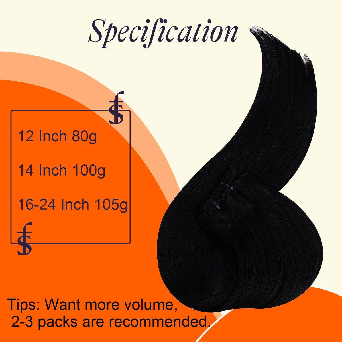 Full Shine Weft extensions in packaging