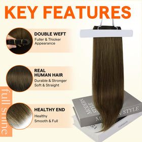 Full Shine weft extensions showing soft texture