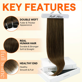 Full Shine Weft Hair Extensions 10 Inch back view