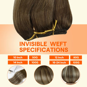 Full Shine Weft Hair Extensions 18 Inch displayed in packaging