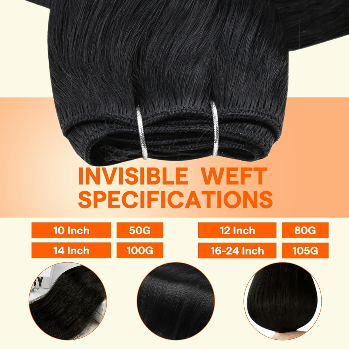 Full Shine Weft Hair Extensions 18 Inch Jet Black packaging