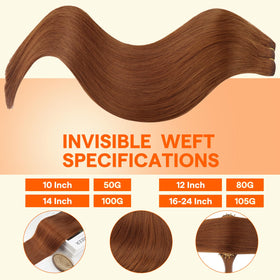 Full Shine Weft Hair Extensions 20 Inch Copper packaging