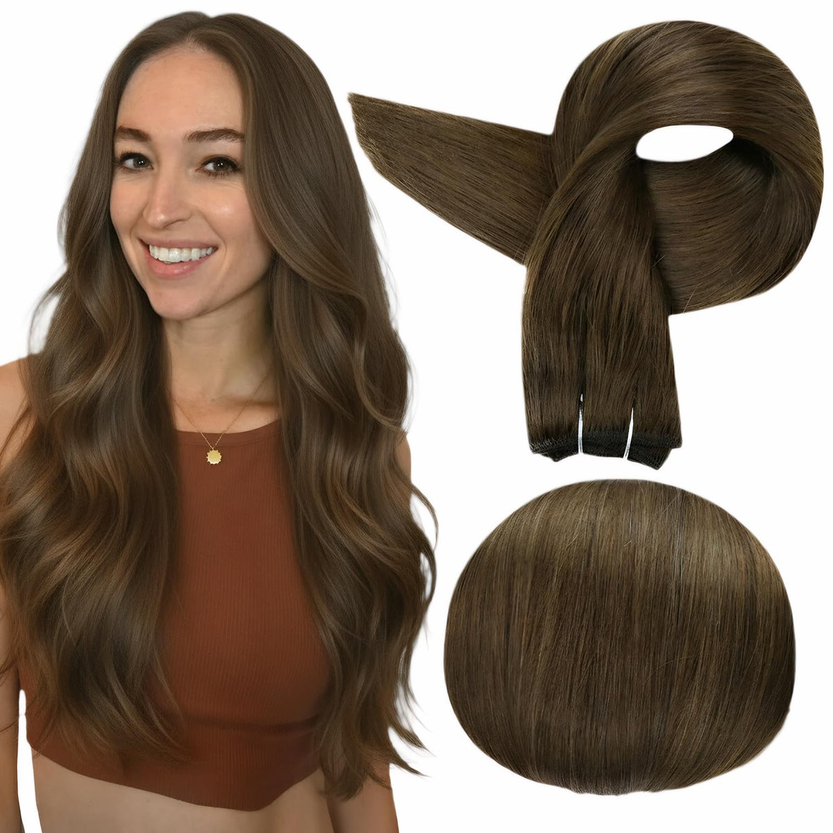 Full Shine Weft Hair Extensions 20 Inch front view