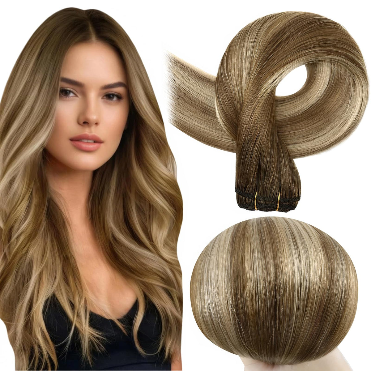 Full Shine Weft Hair Extensions 22 Inch front view
