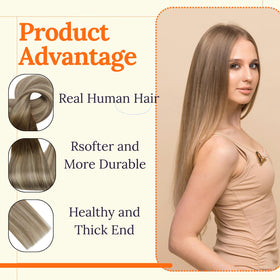 Full Shine Weft Hair Extensions 22 Inch in natural black color