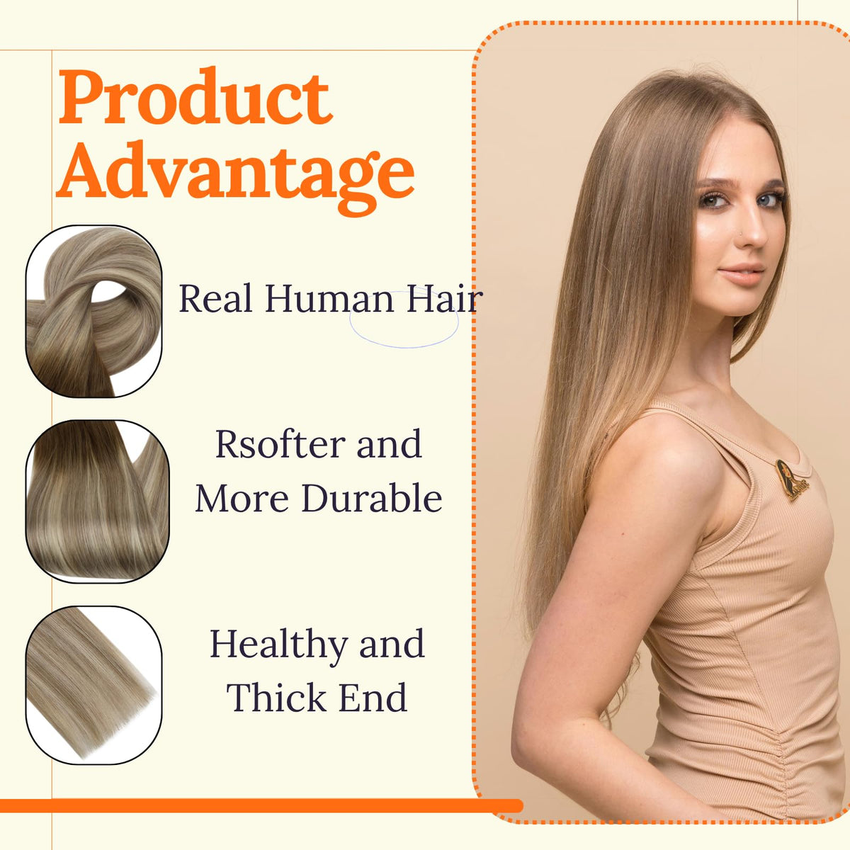 Full Shine Weft Hair Extensions 24 Inch close-up of texture